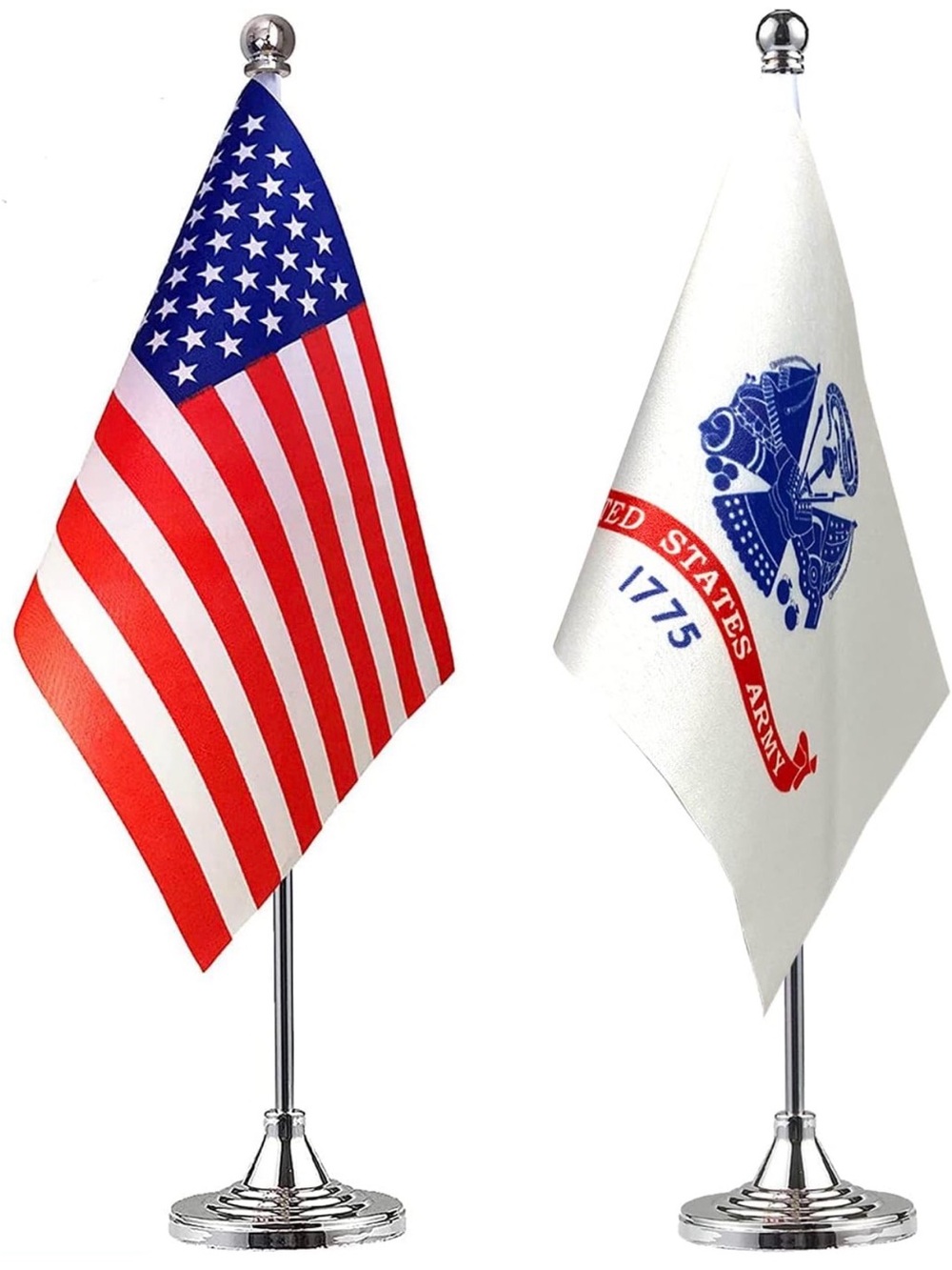 Amazon Red White Blue US and US Army Table Flag Set